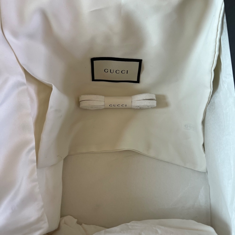 #2365 Gucci Men's Perforated GG New Ace High Leather Sneakers in White size 10.5 - Picture 10 of 11